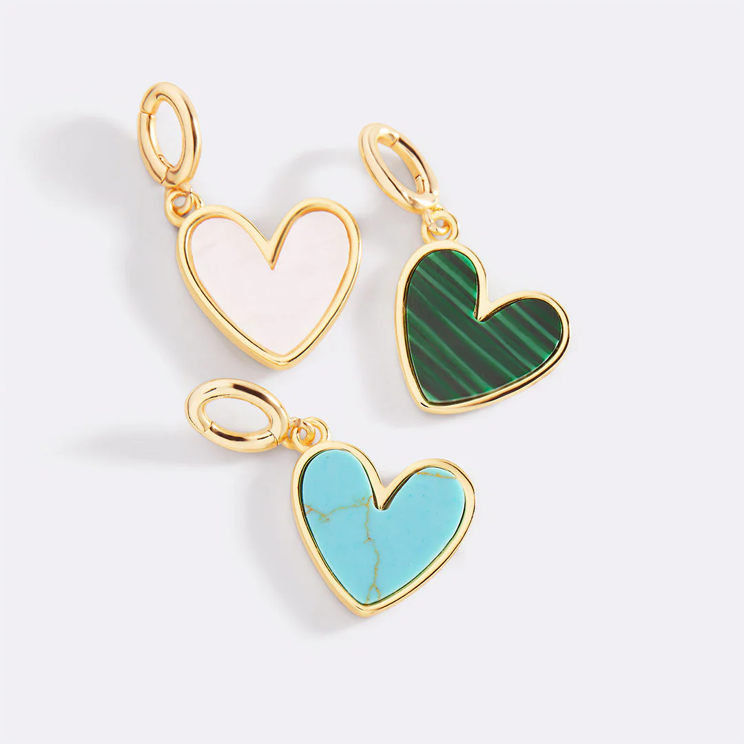 Natural Stone Heart Charm