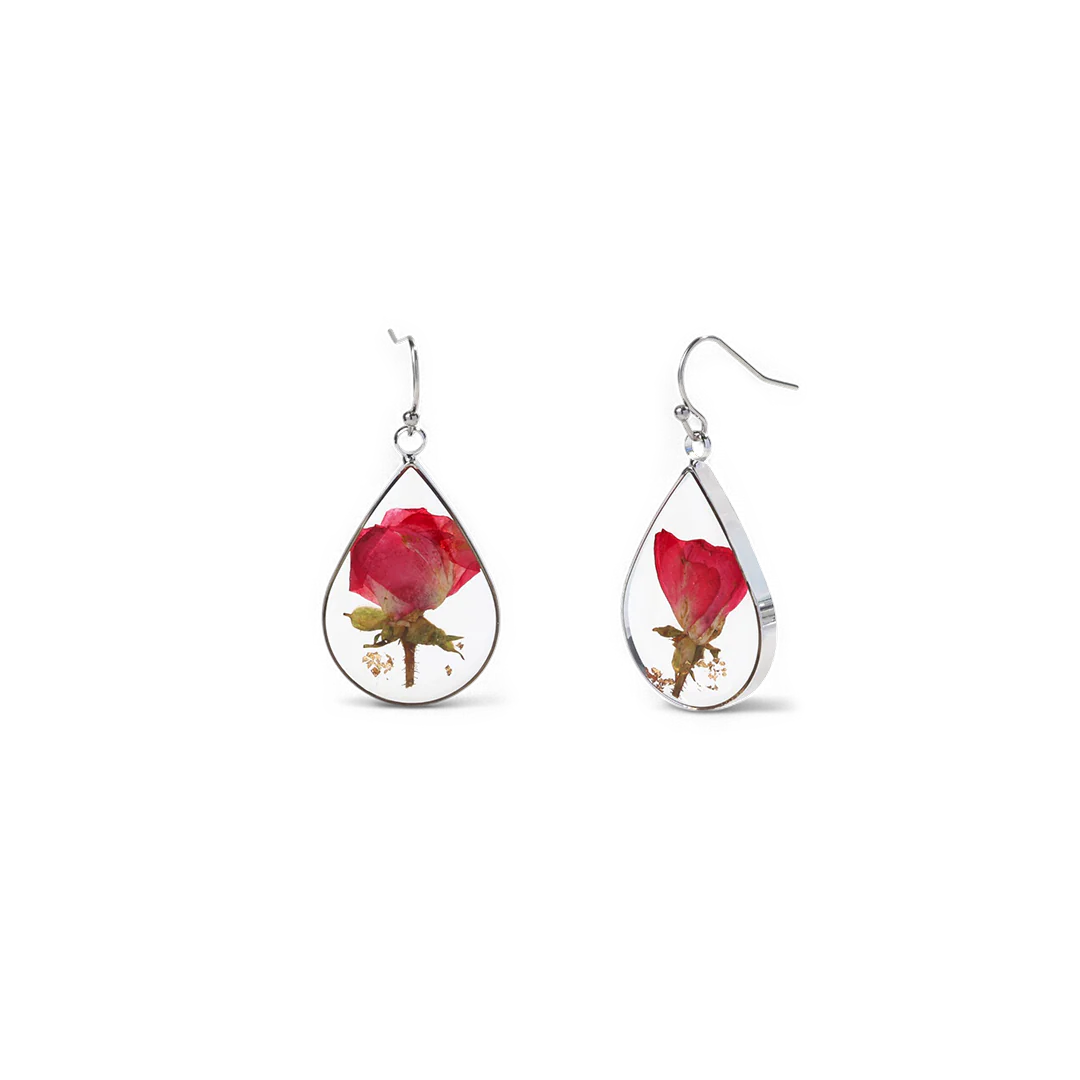 Pressed Birth Flower Earrings