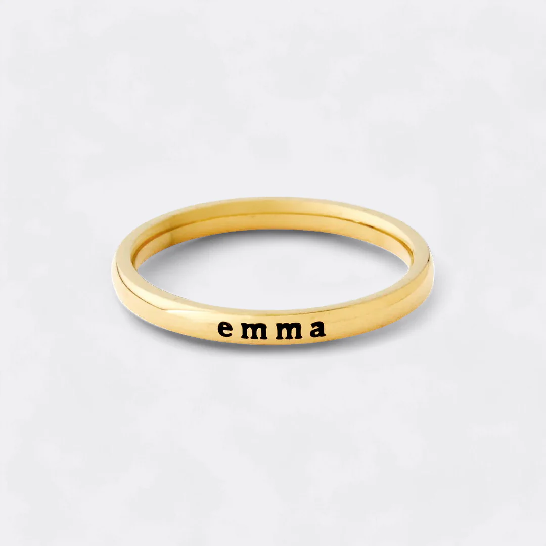 Tiny Stackable Name Ring