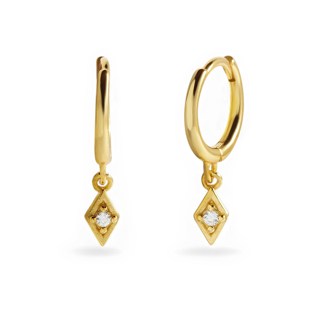 Dainty Diamond Charm Earrings