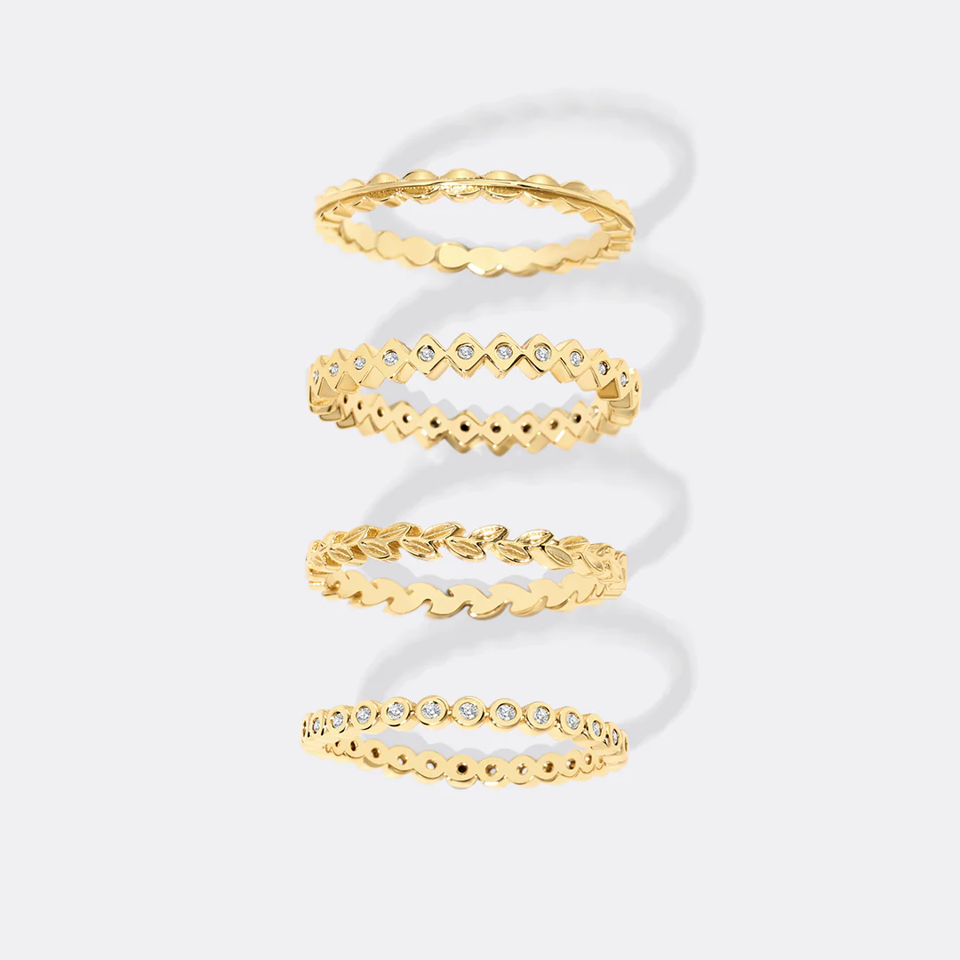 Dainty Gold Mini Ring Set