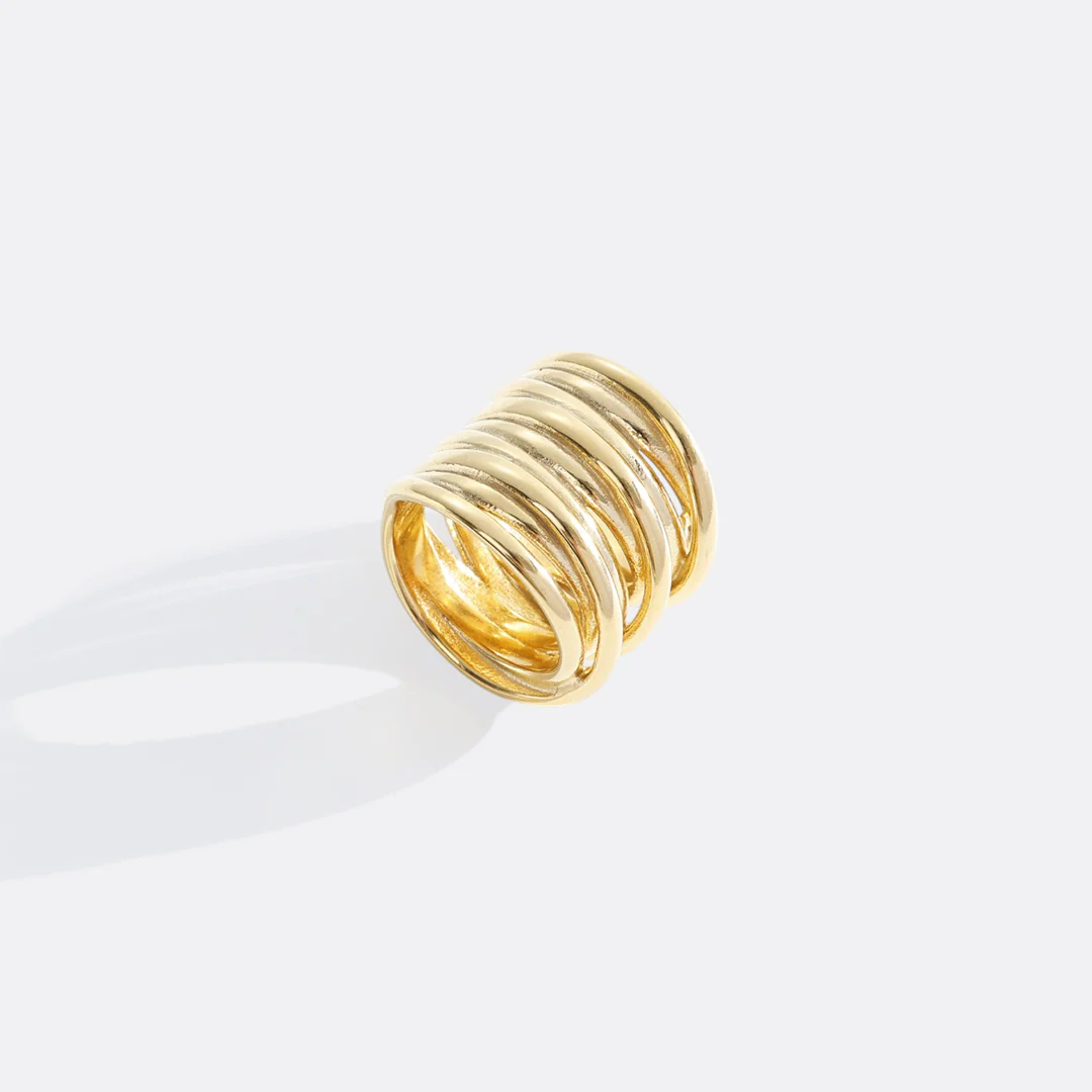 Statement Gold Coil Ring