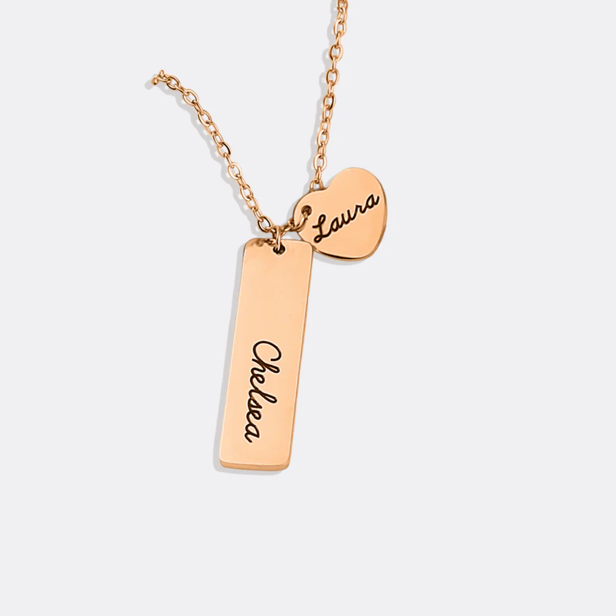 Engraved Heart Pendant Necklace • Best Friend Gift