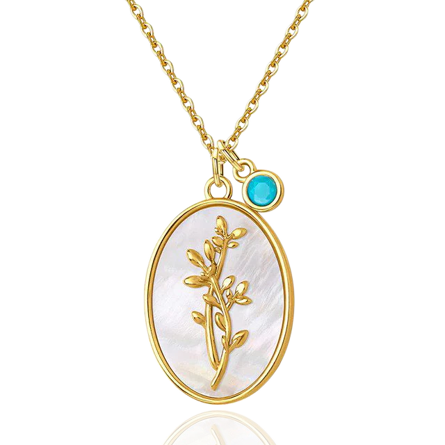 Pearl Birth Flower Pendant Necklace