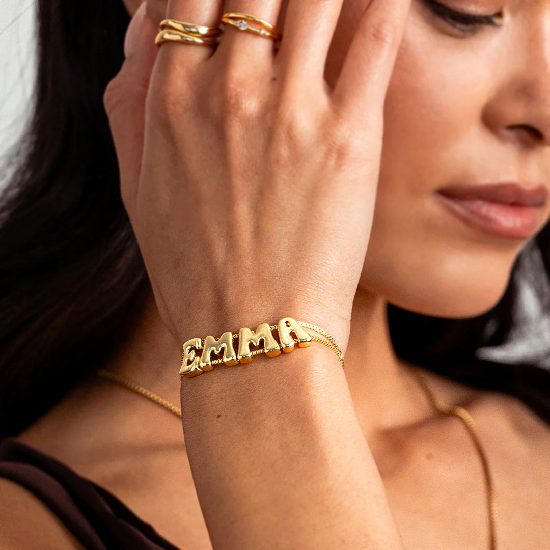 Groovy Adjustable Chain Name Bracelet