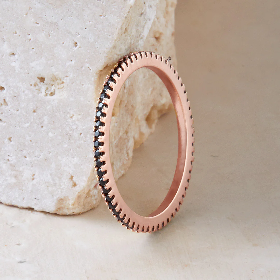 Black Diamond Eternity Stacking Ring