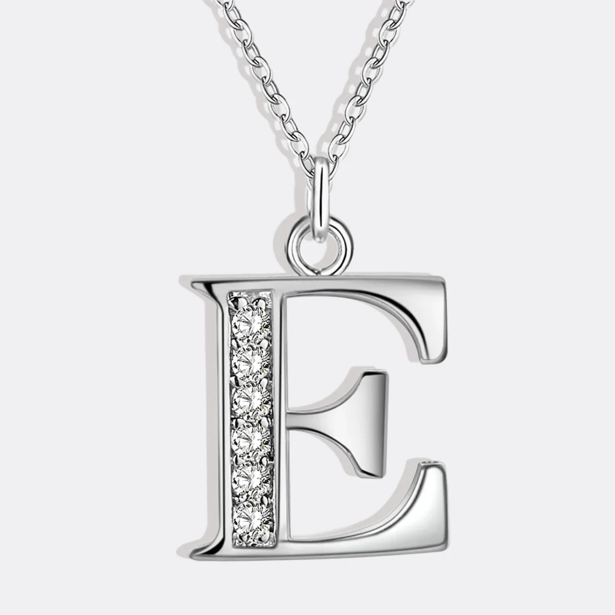 Crystal Accent Letter Satellite Necklace