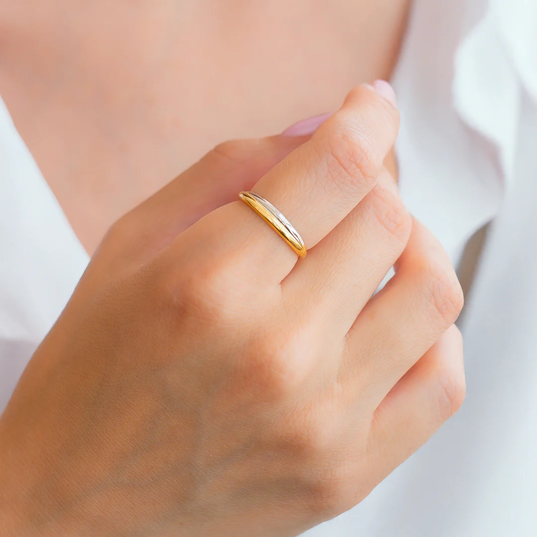 Mixed Metal Crossover Ring