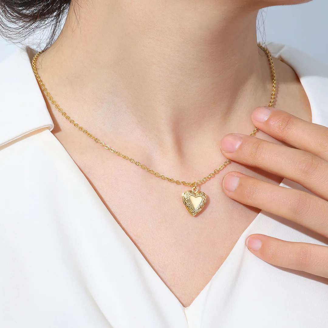 Personalized Heart Locket Necklace