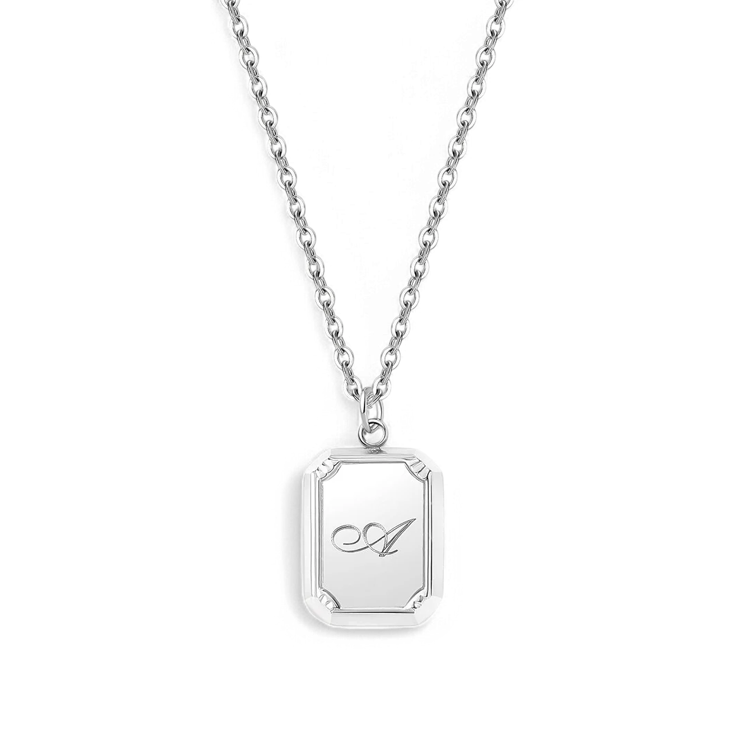 Silver Initial Pendant Necklace