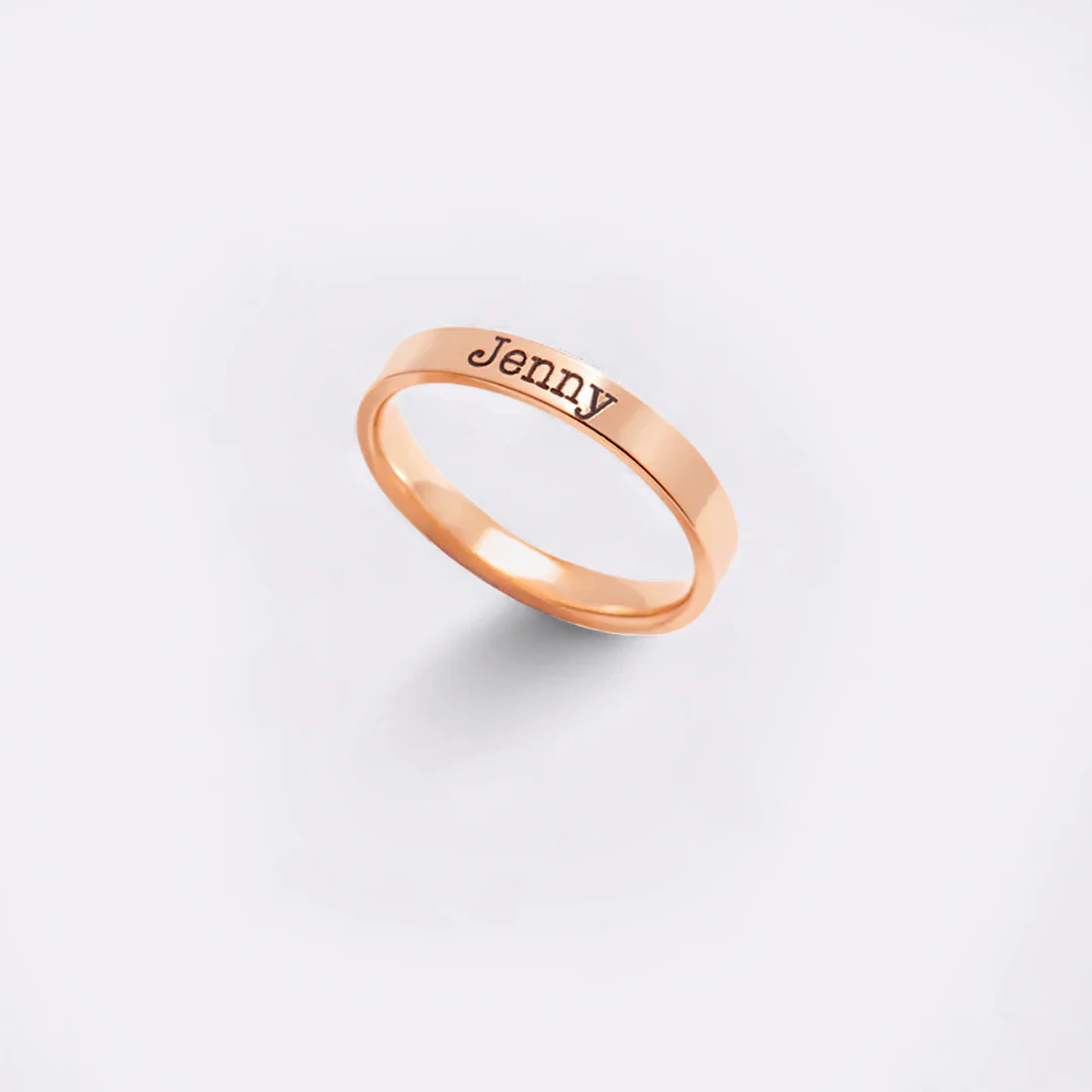 Engraved Stackable Name Ring | 3mm Band