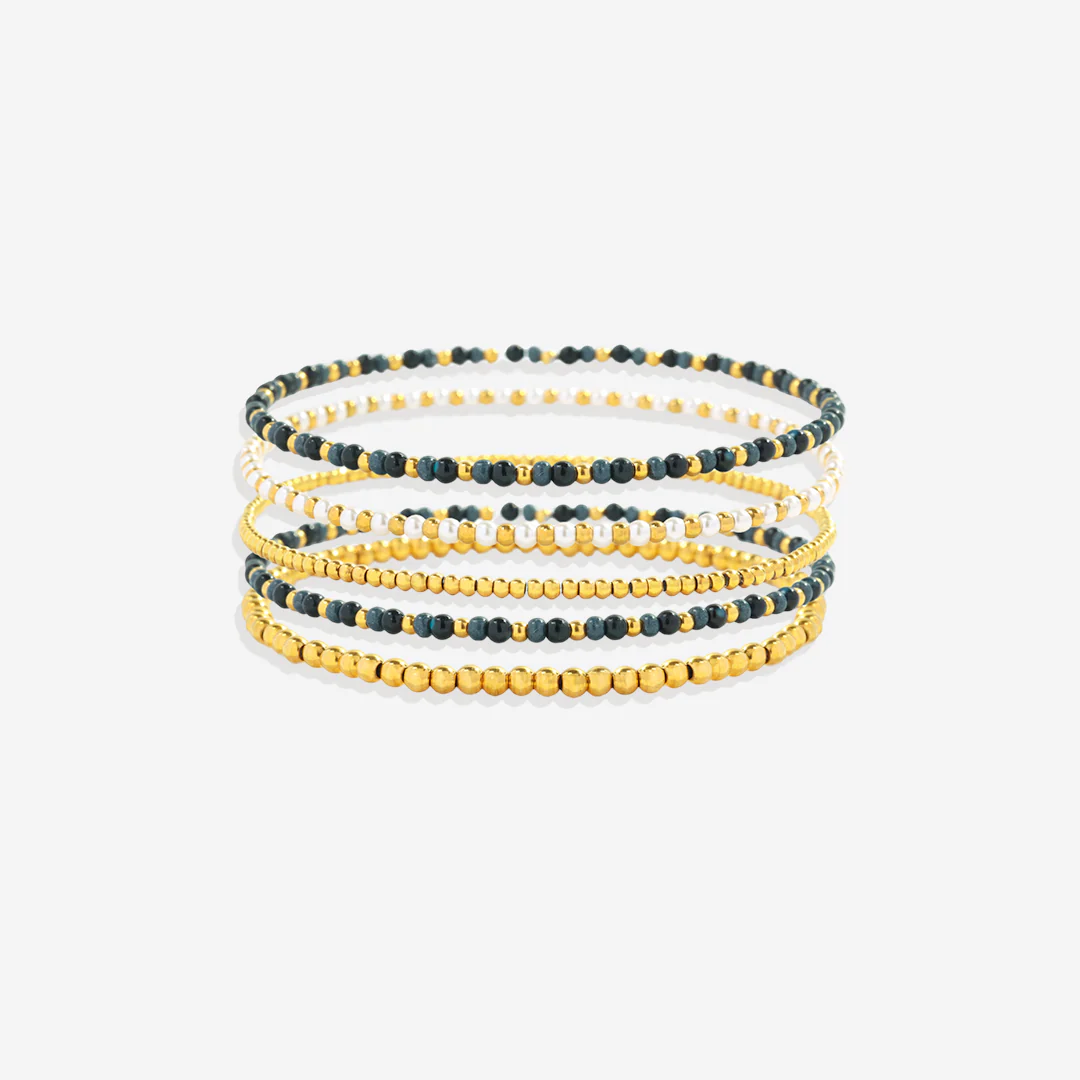 Weather the Storm Beaded Bracelet Stacking Set