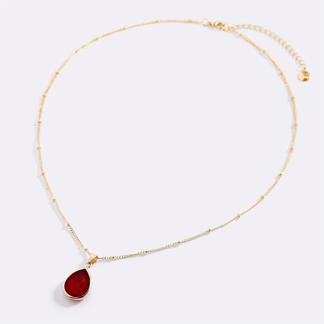 Birthstone Drop Pendant Necklace