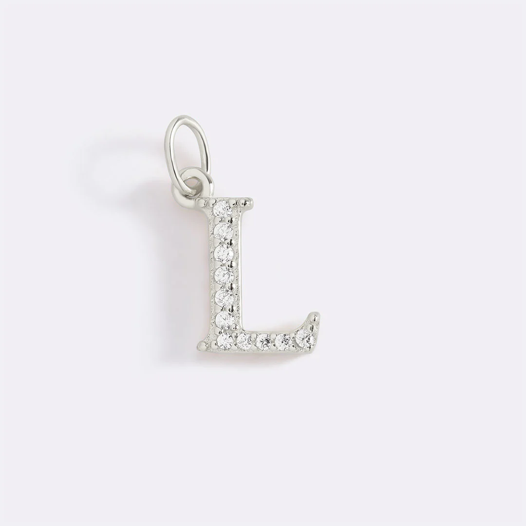 Dainty Pave Initial Charm