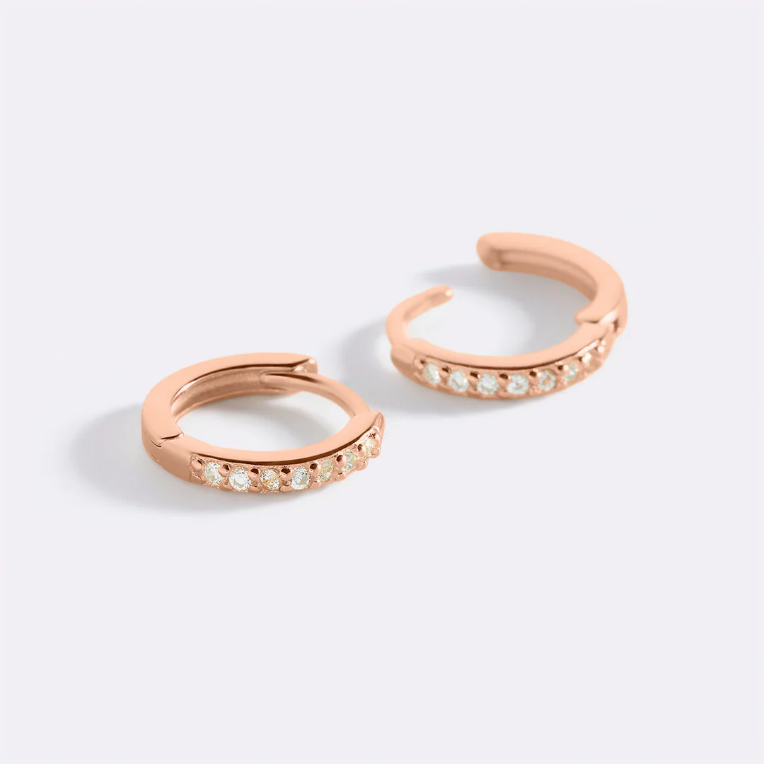 Pave Huggie Hoop Earrings