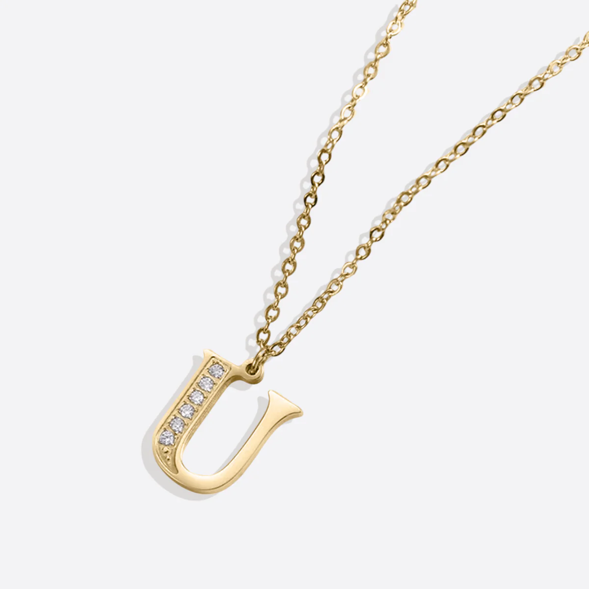 Crystal Accent Letter Satellite Necklace