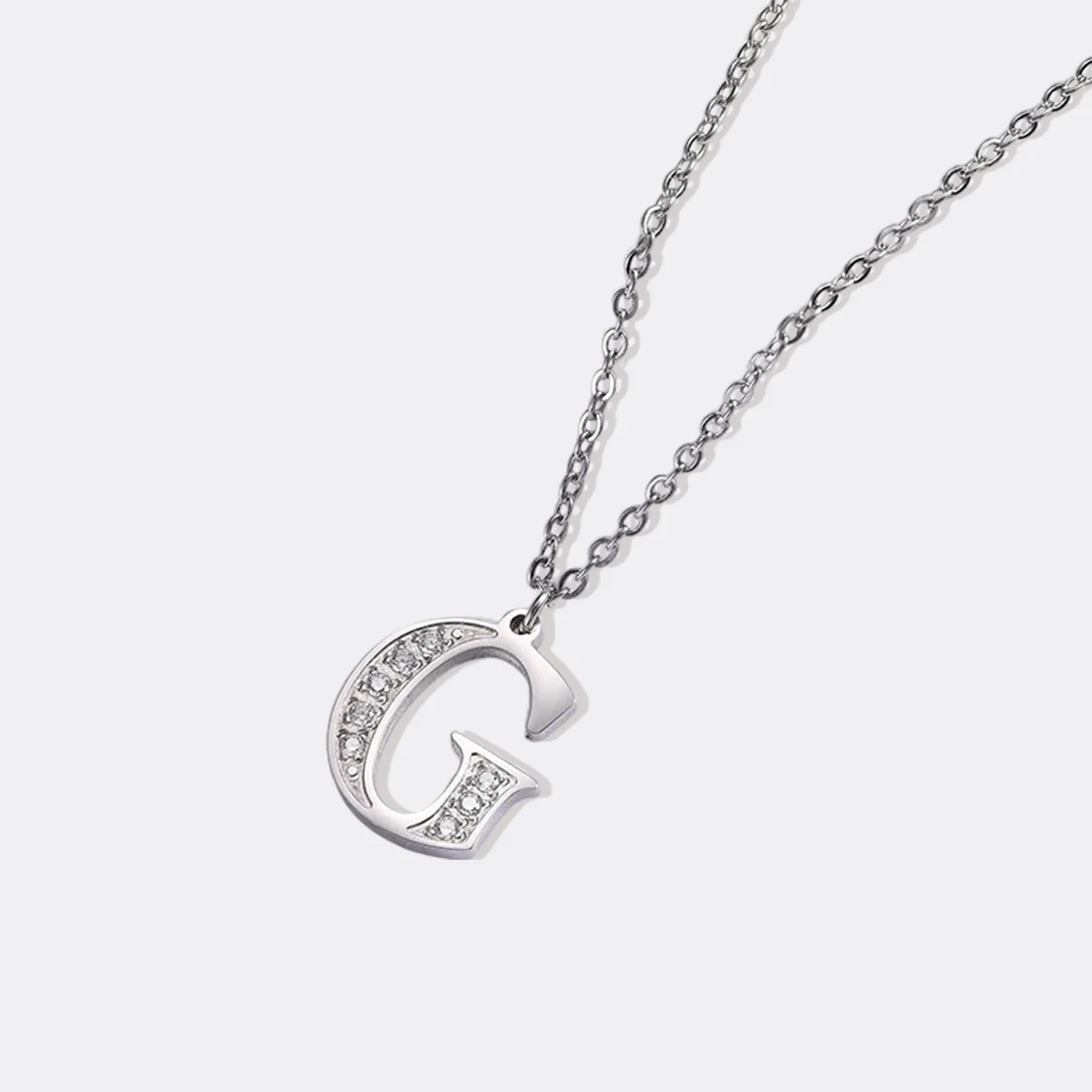 Crystal Accent Letter Satellite Necklace