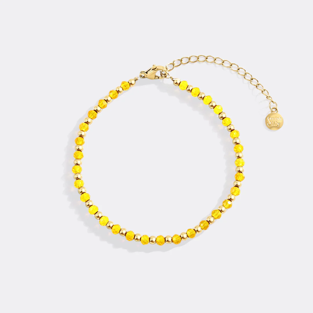 Birthstone and Gold Bead Bracelet