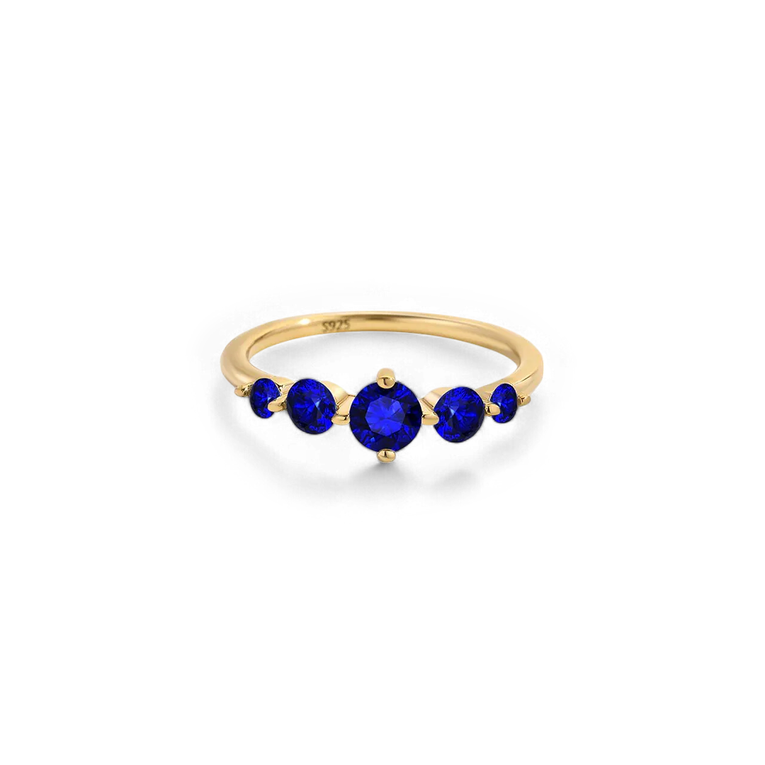 Five Stone Statement Birthstone Ring