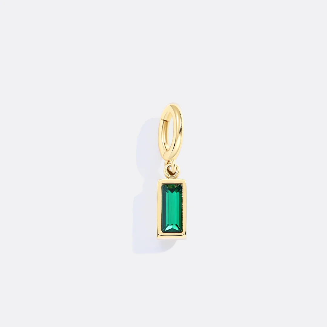 Dainty Baguette Birthstone Charm