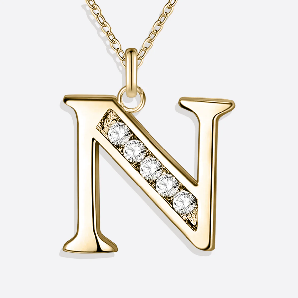 Crystal Accent Letter Satellite Necklace