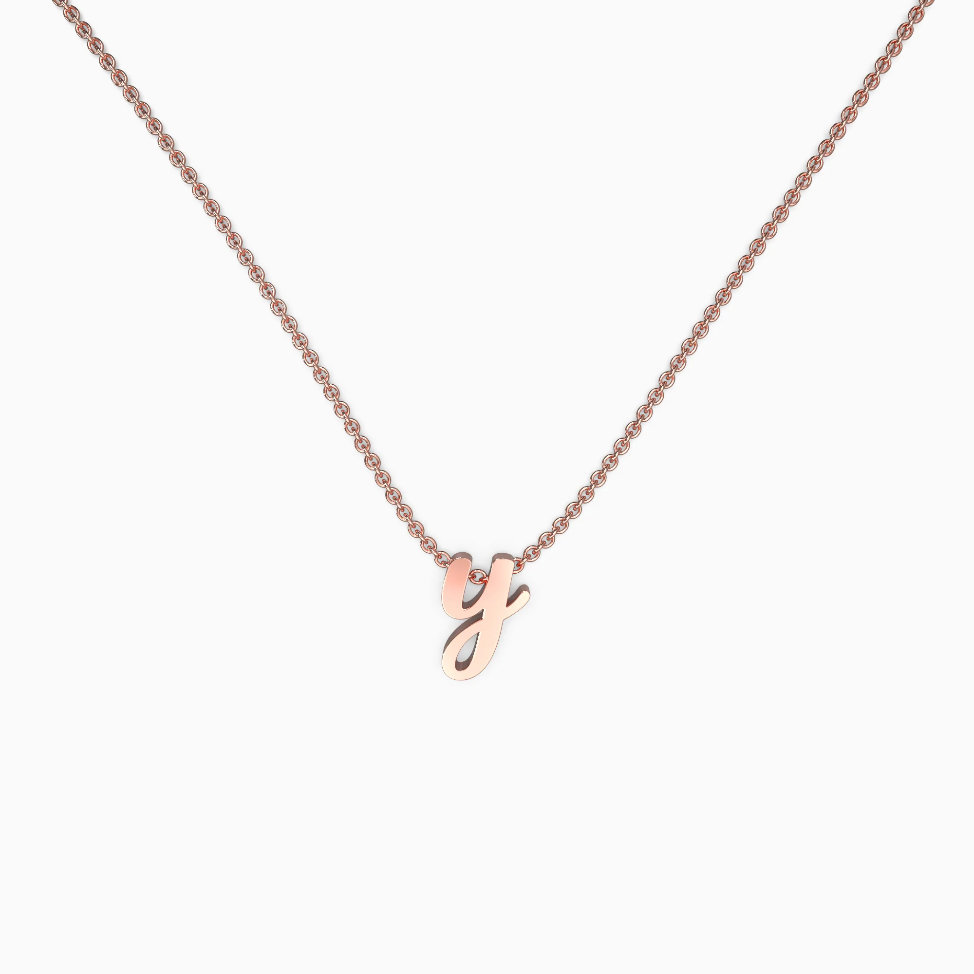Tiny Script Initial Necklace