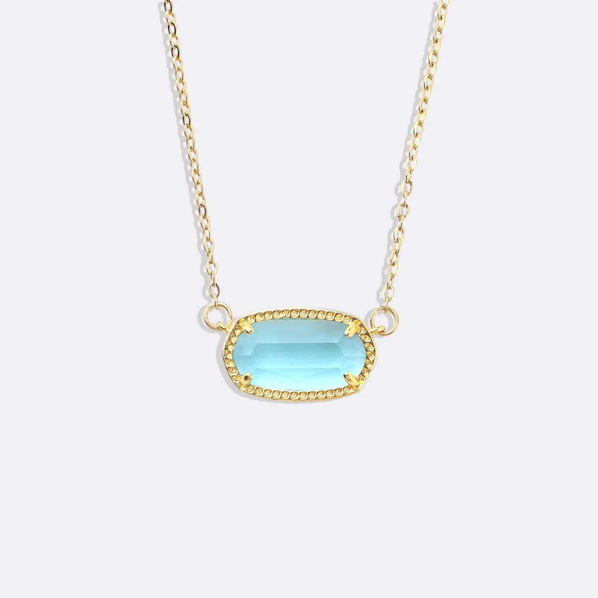 Oval Birthstone Pendant Necklace