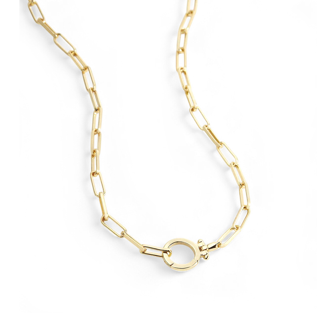 Mint Paperclip Necklace