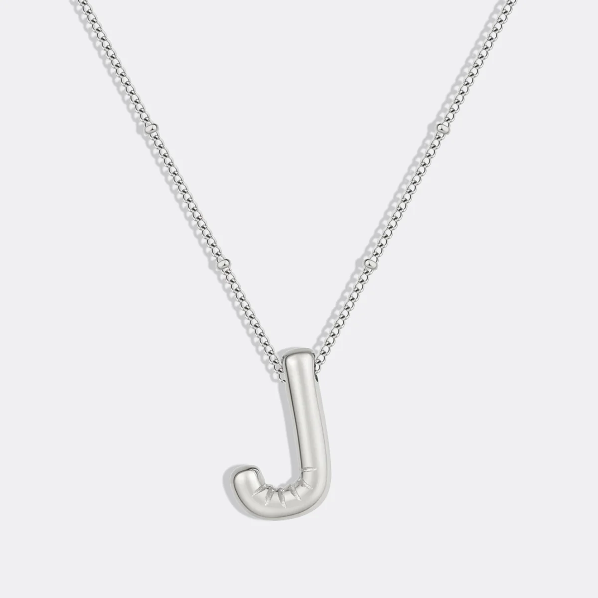Balloon Initial Necklace with Satellite Chain