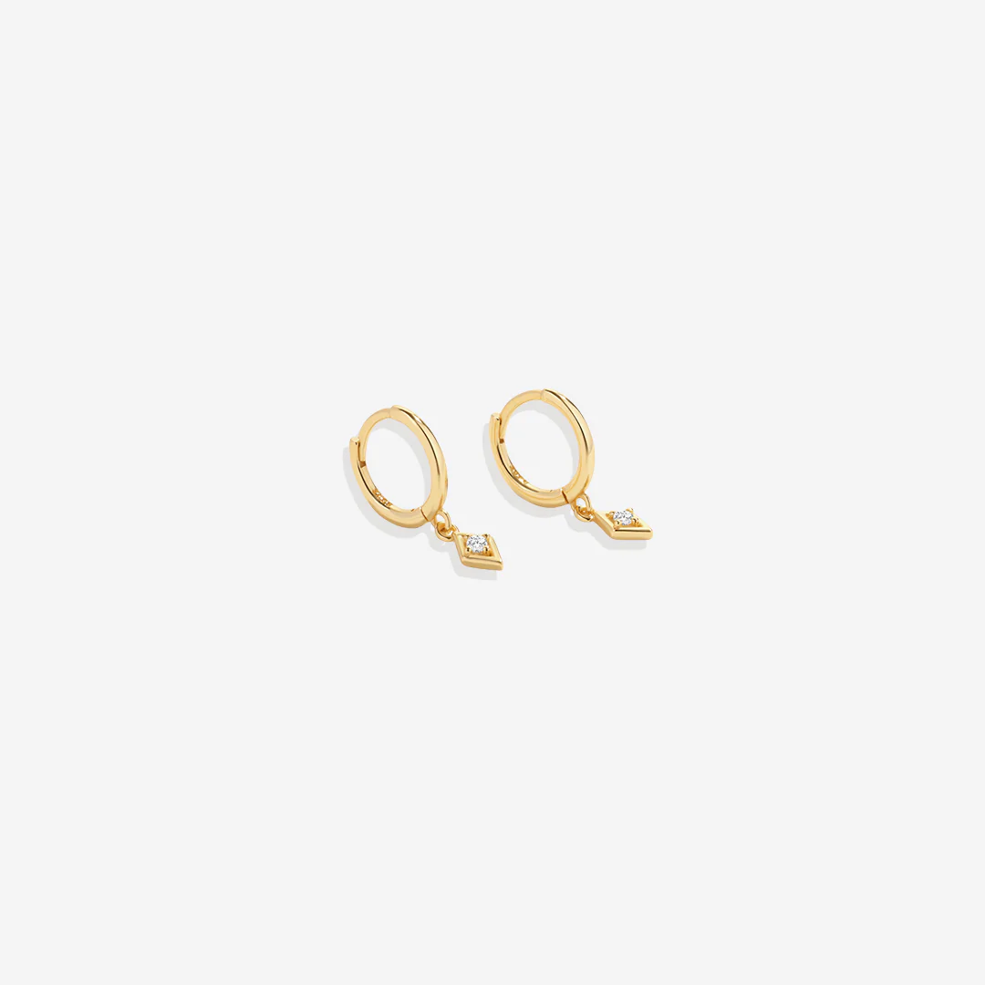 Dainty Diamond Charm Earrings