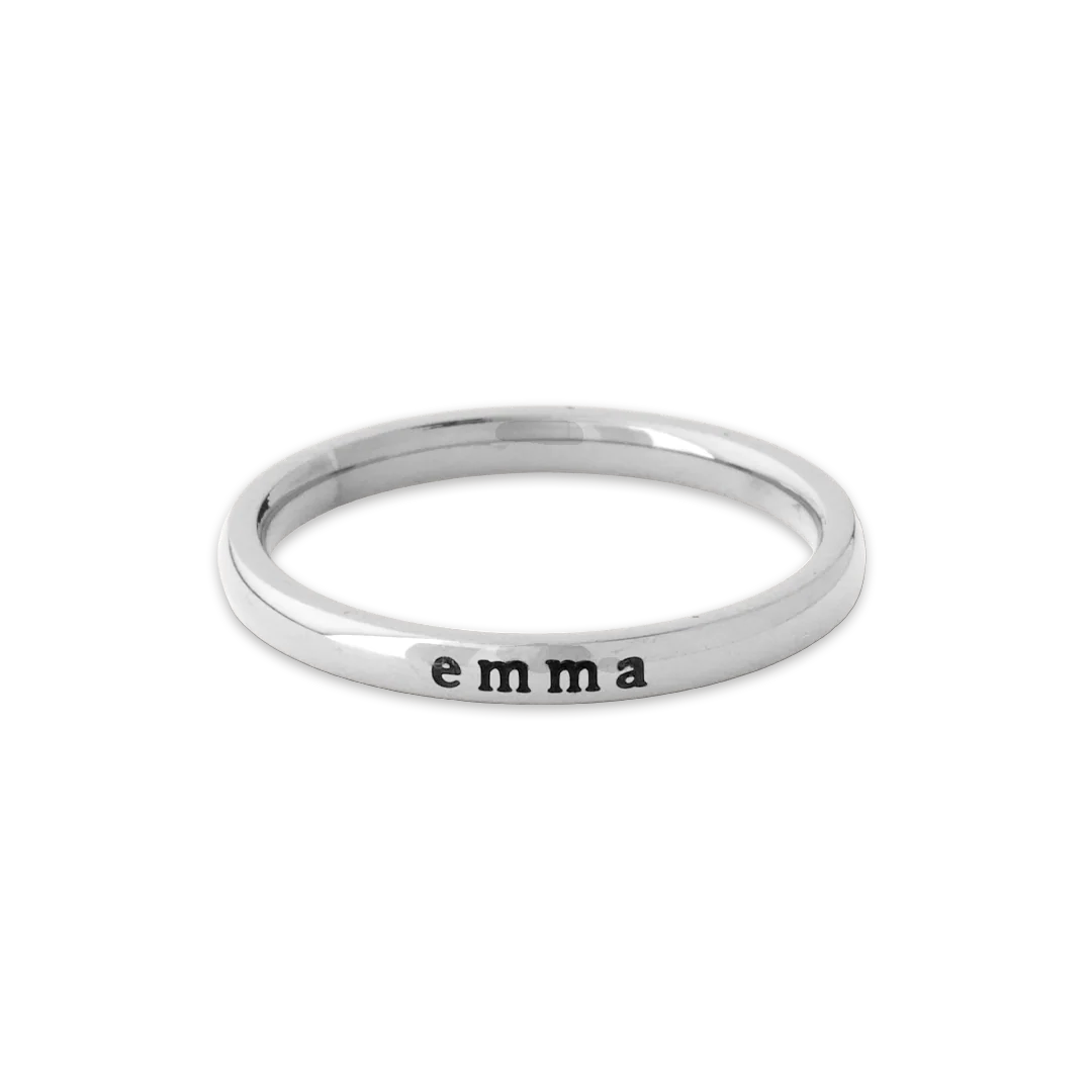 Tiny Stackable Name Ring