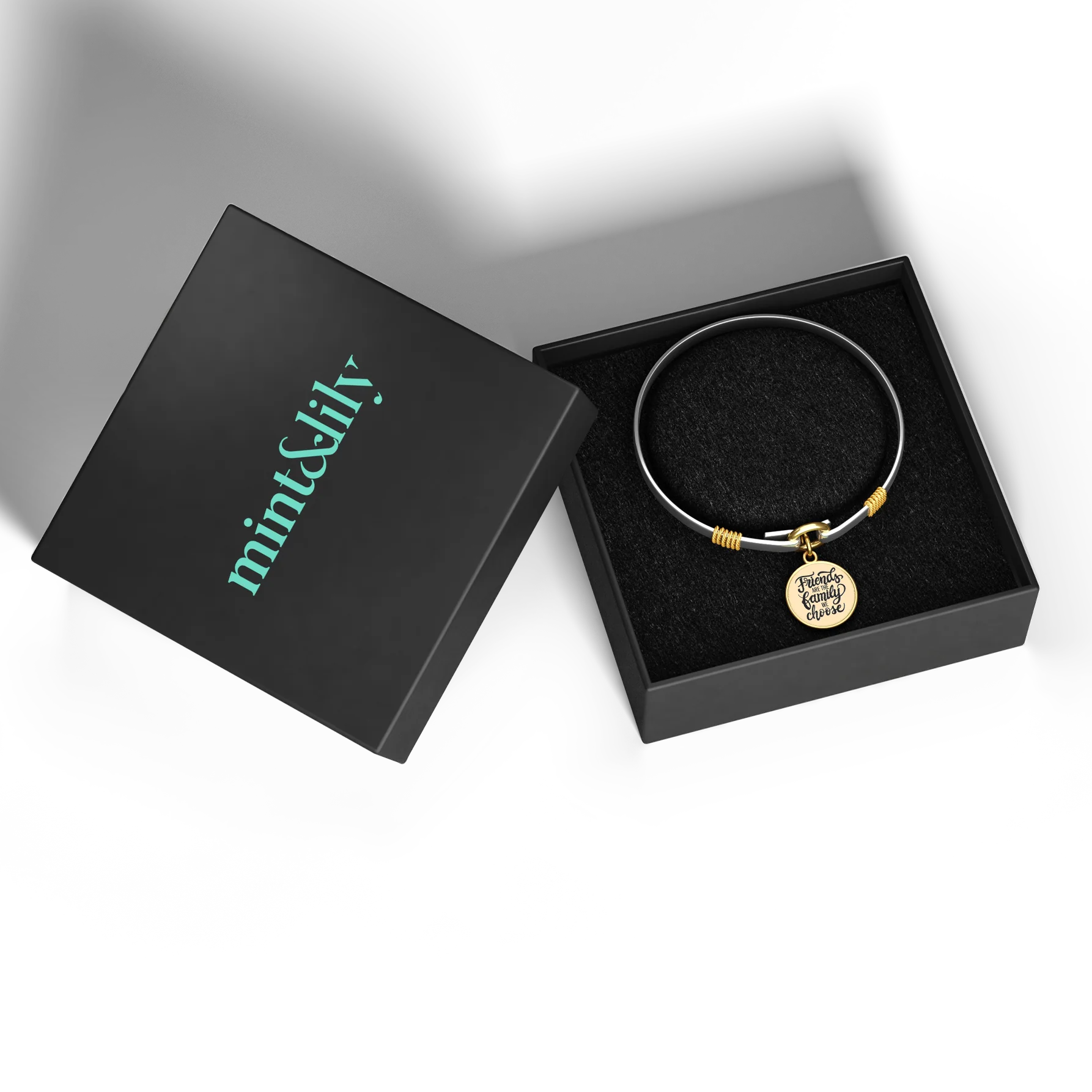 Friends Are The Family We Choose - Gold Background - Two Tone