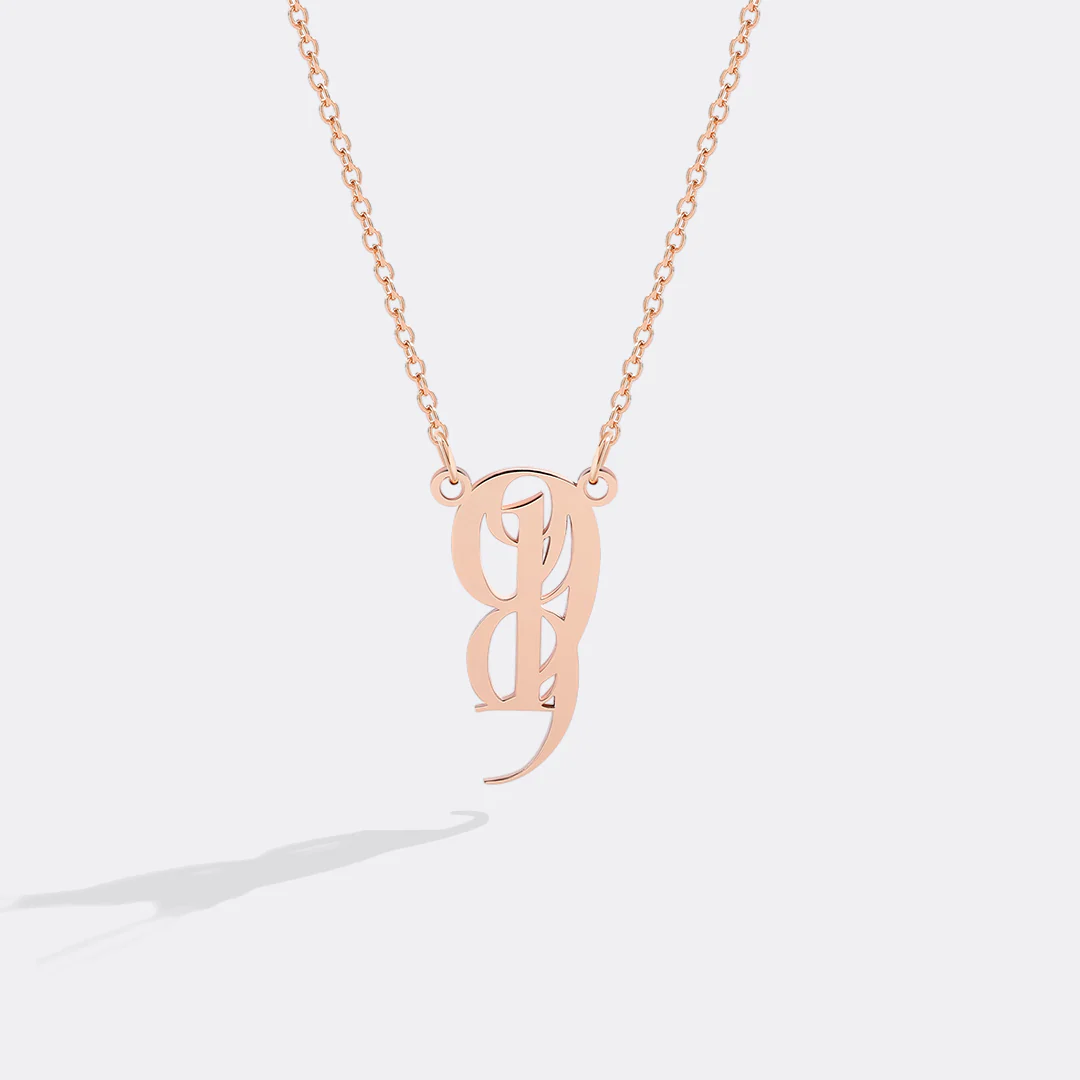 Minimalist Monogram Number Necklace