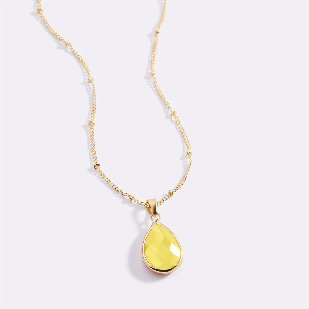 Birthstone Drop Pendant Necklace