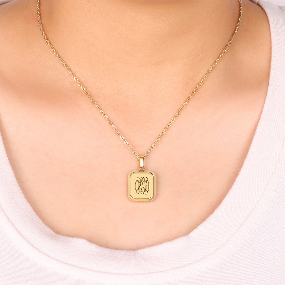 Monogram Portrait Pendant Necklace