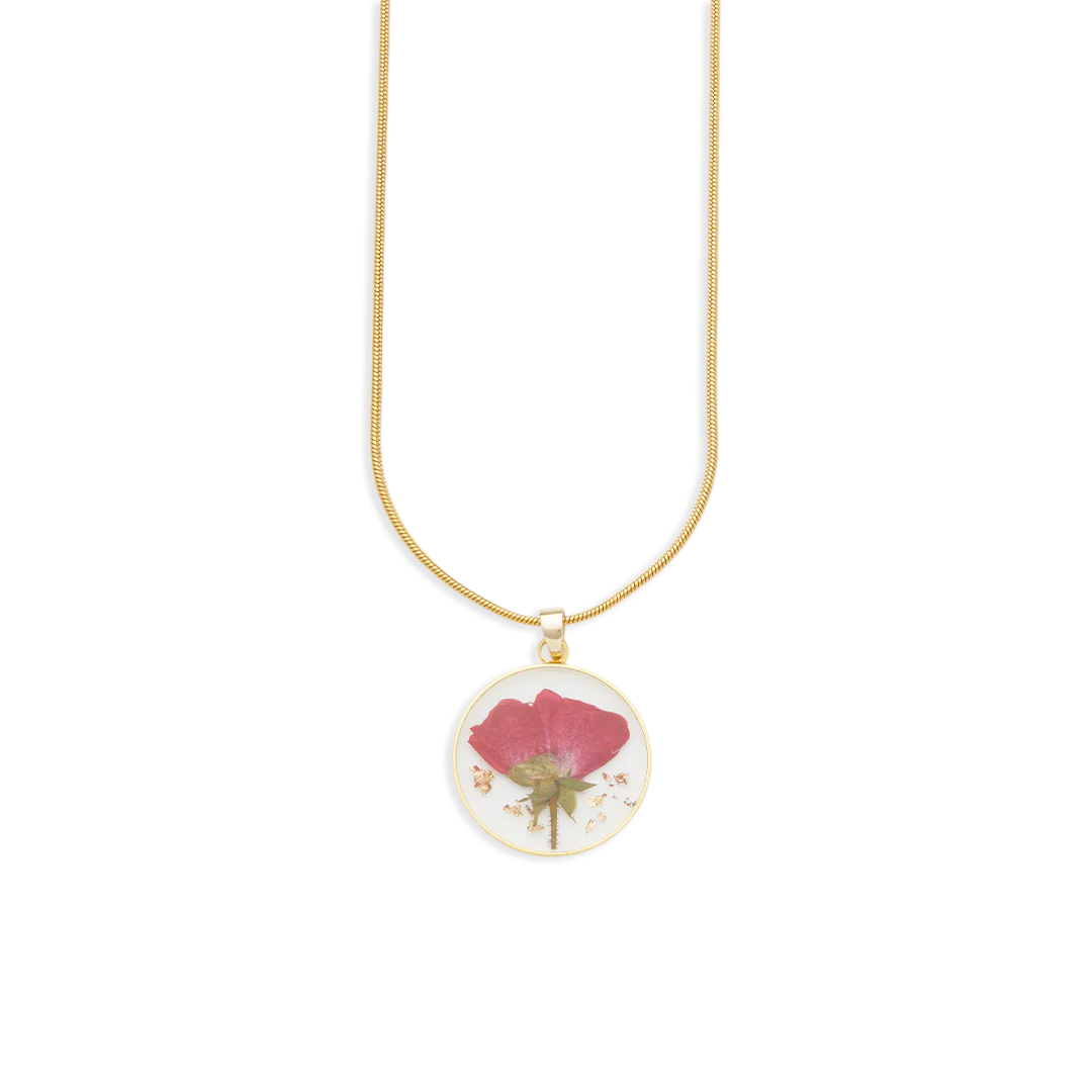 Pressed Birth Flower Necklace