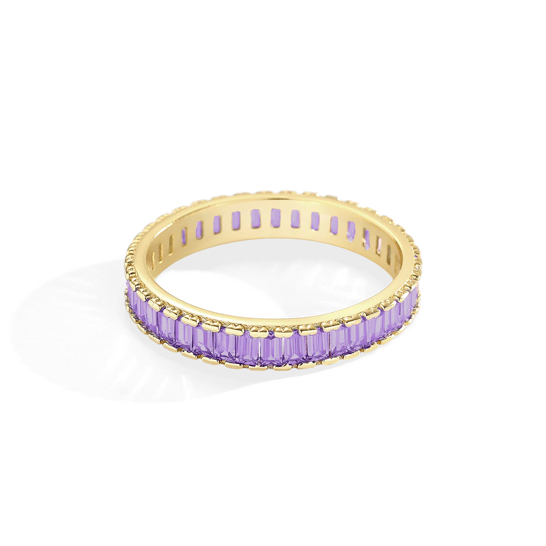 Baguette Birthstone Eternity Band