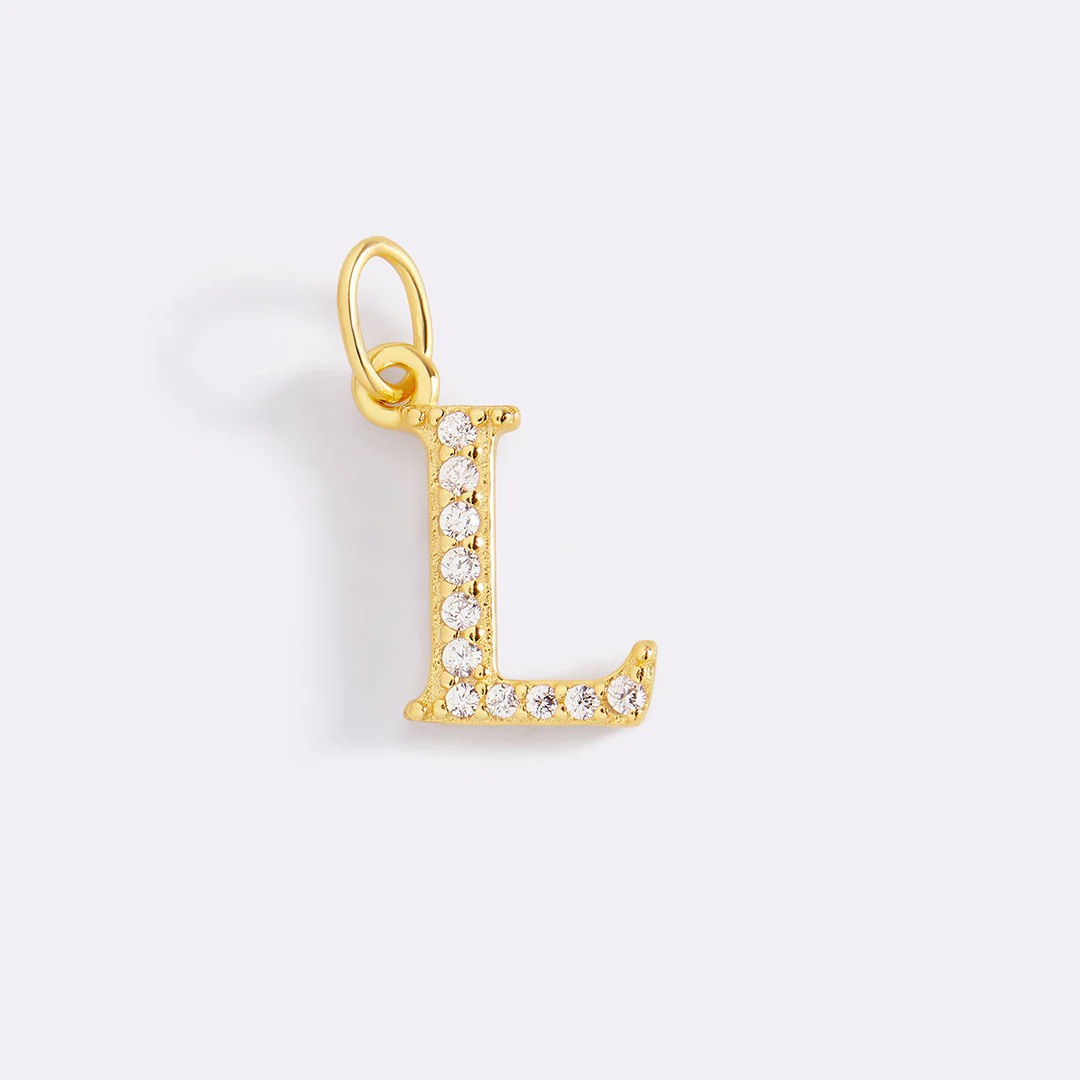 Dainty Pave Initial Charm