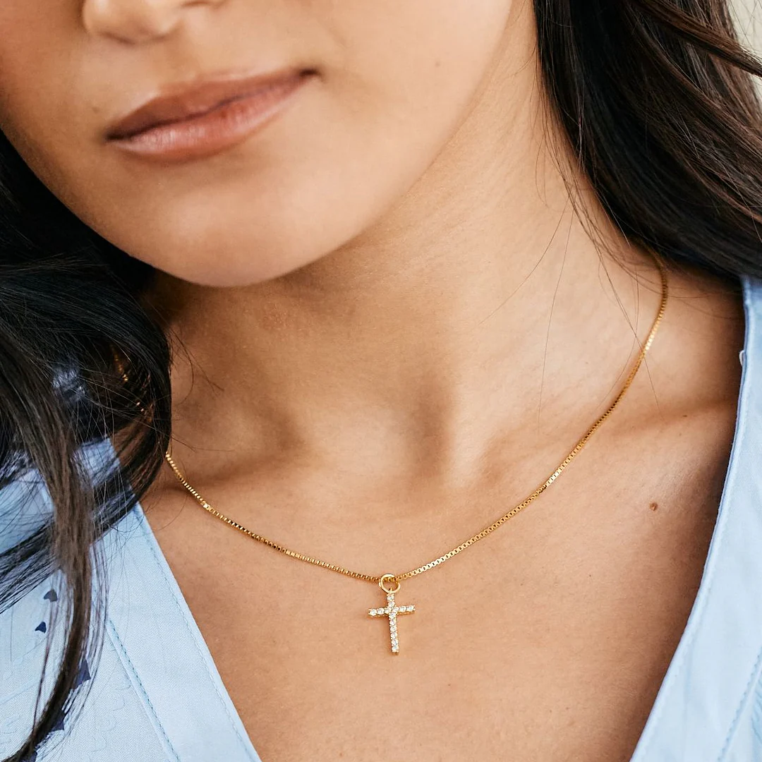 Pave Cross Necklace