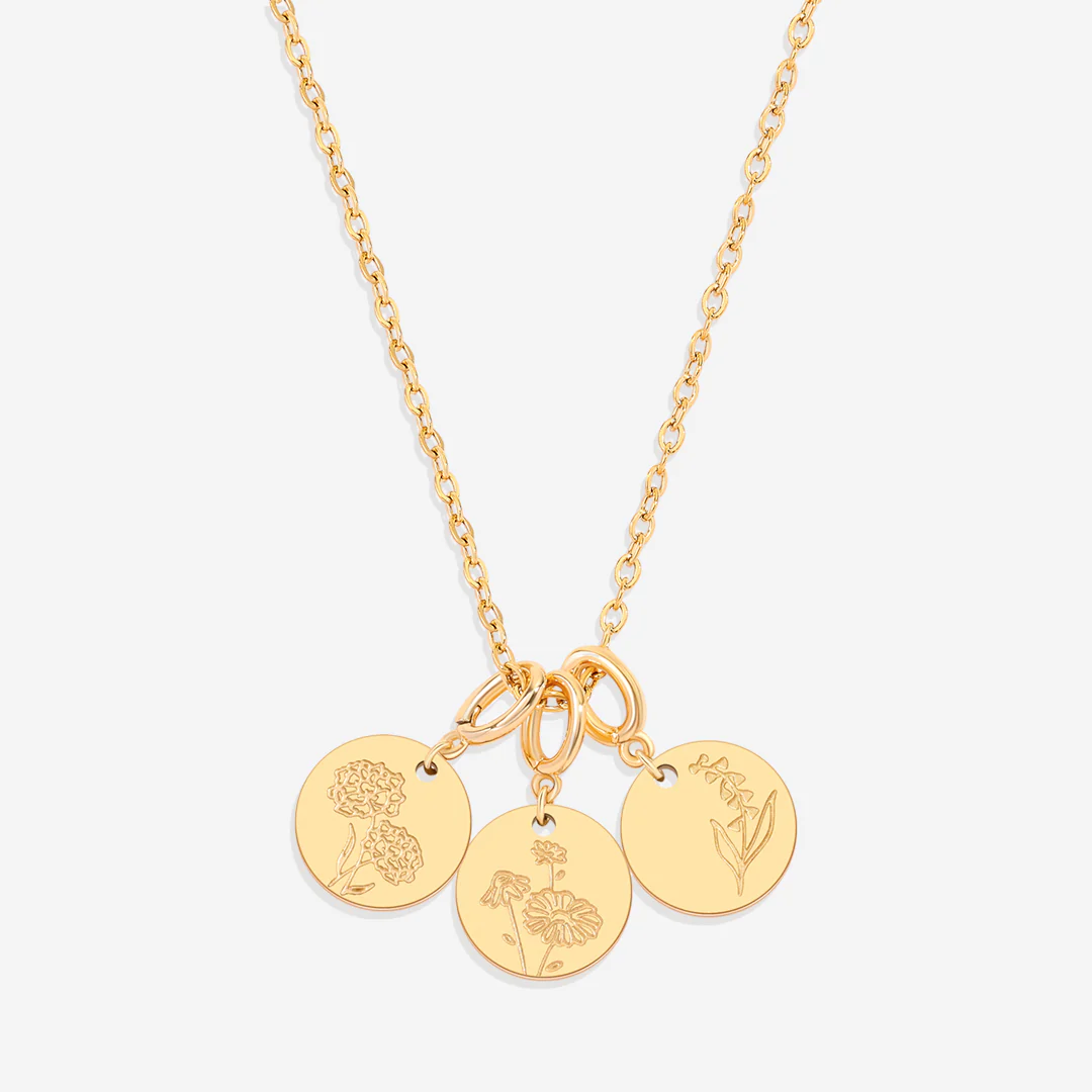 Birth Flower Charm Stacking Necklace