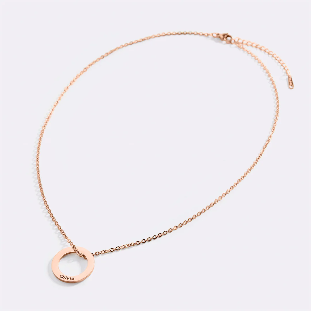 Personalized Linked Circle Necklace