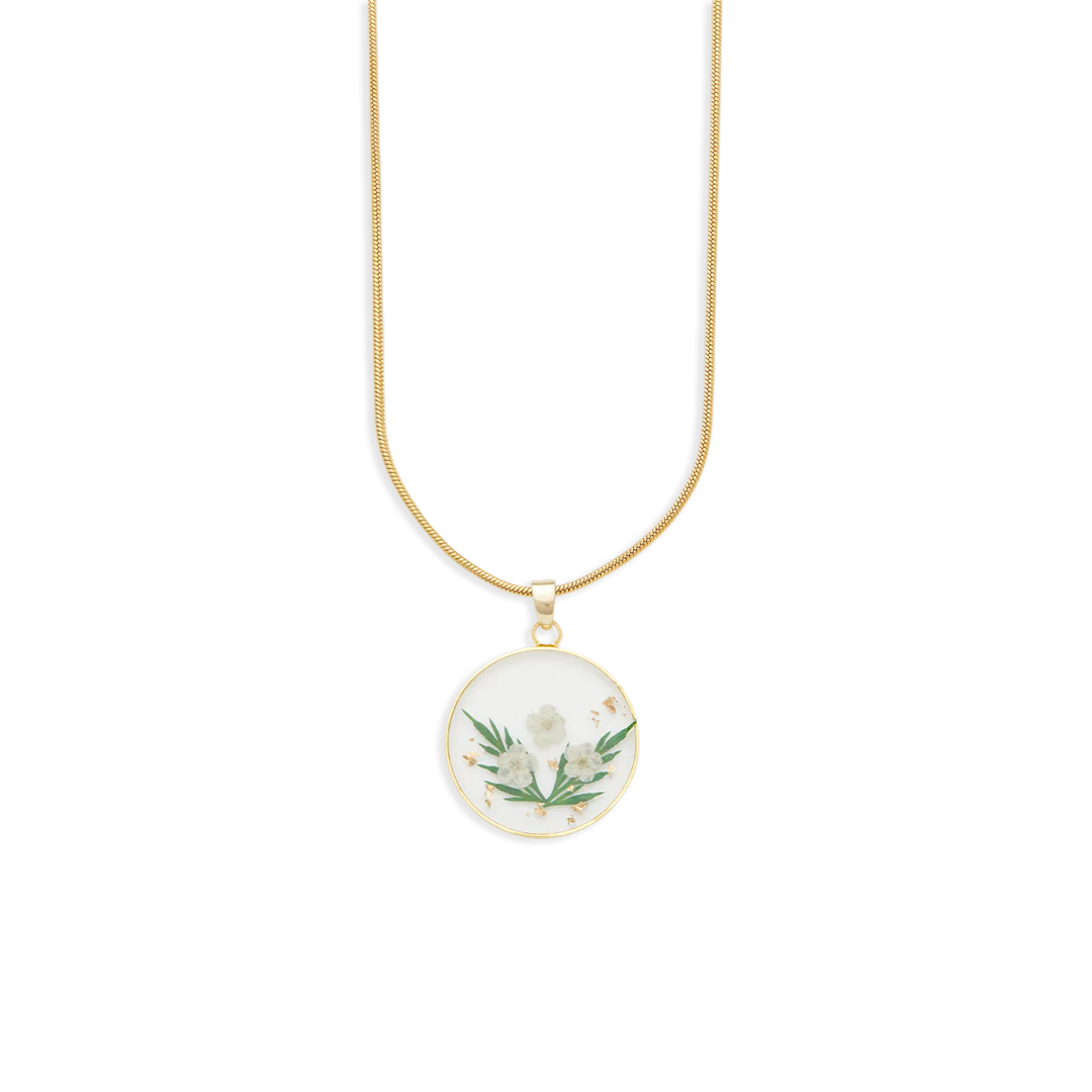 Pressed Birth Flower Necklace