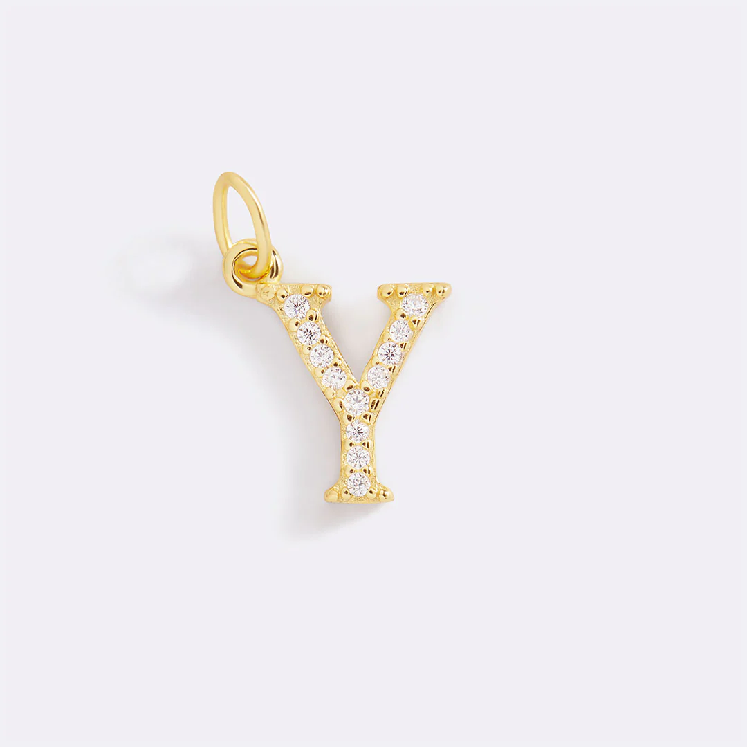 Dainty Pave Initial Charm