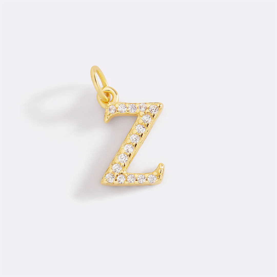 Dainty Pave Initial Charm