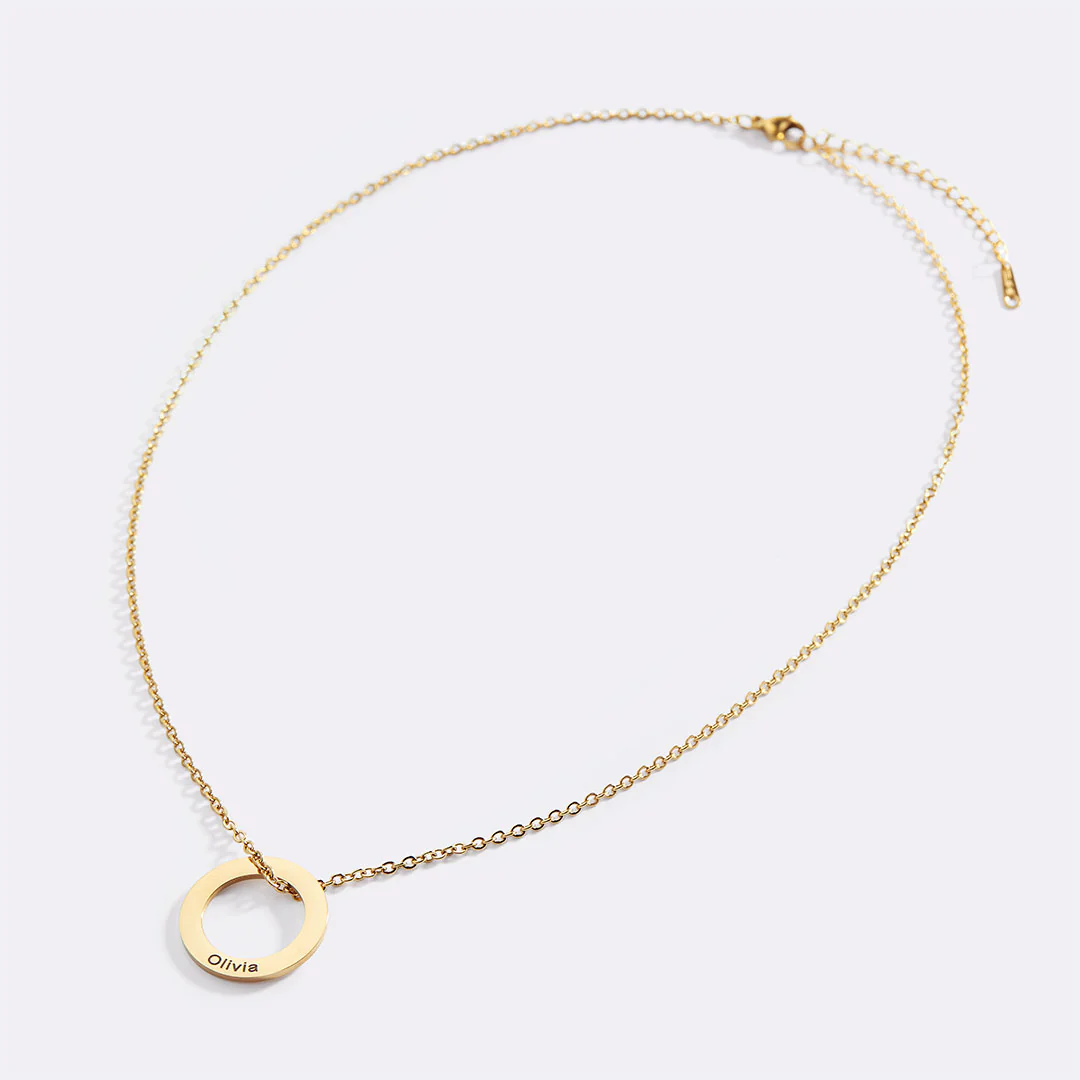 Personalized Linked Circle Necklace