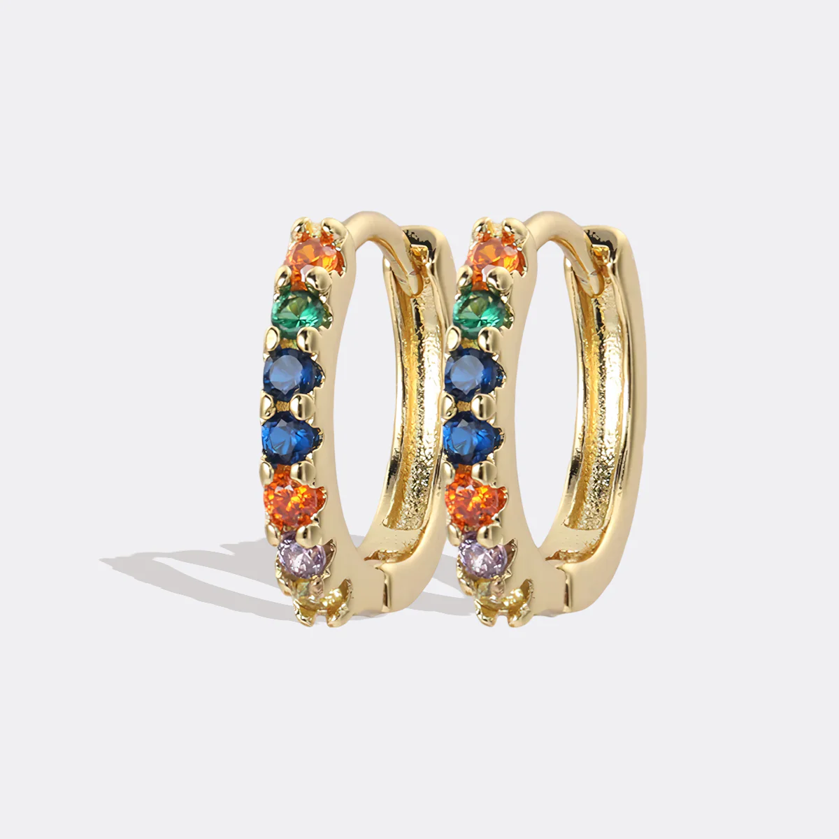 Gemstone Sleeper Huggie Hoop Earrings