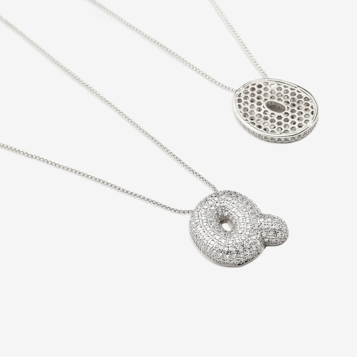 Pave Bubble Initial Necklace