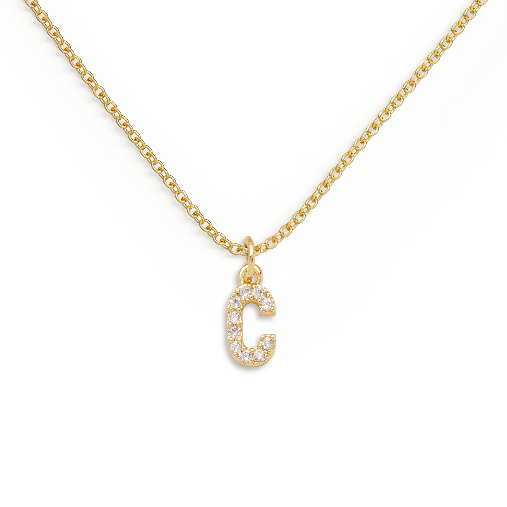 Pavé Uppercase Initial Necklace