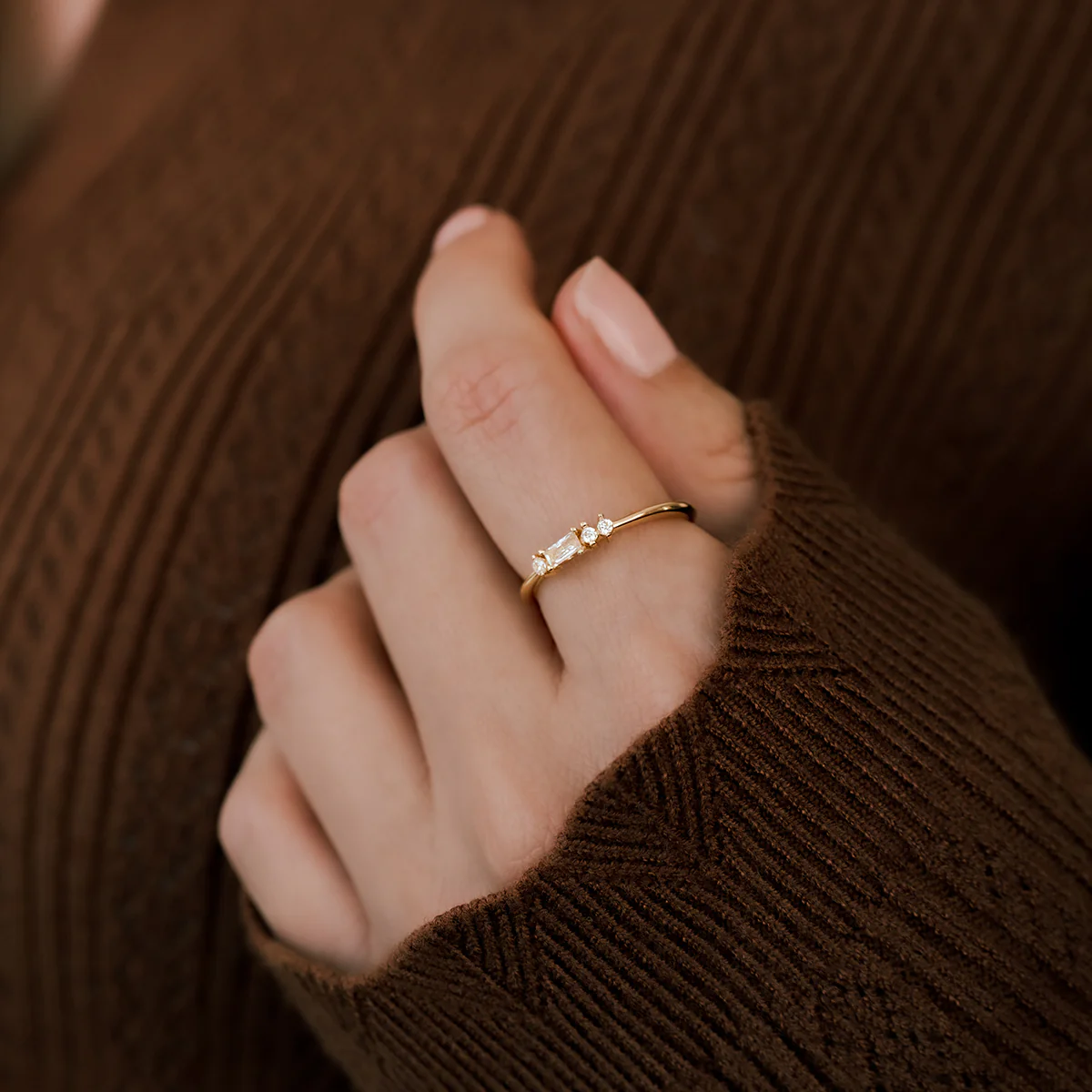 Dainty Personalized Morse Code Ring