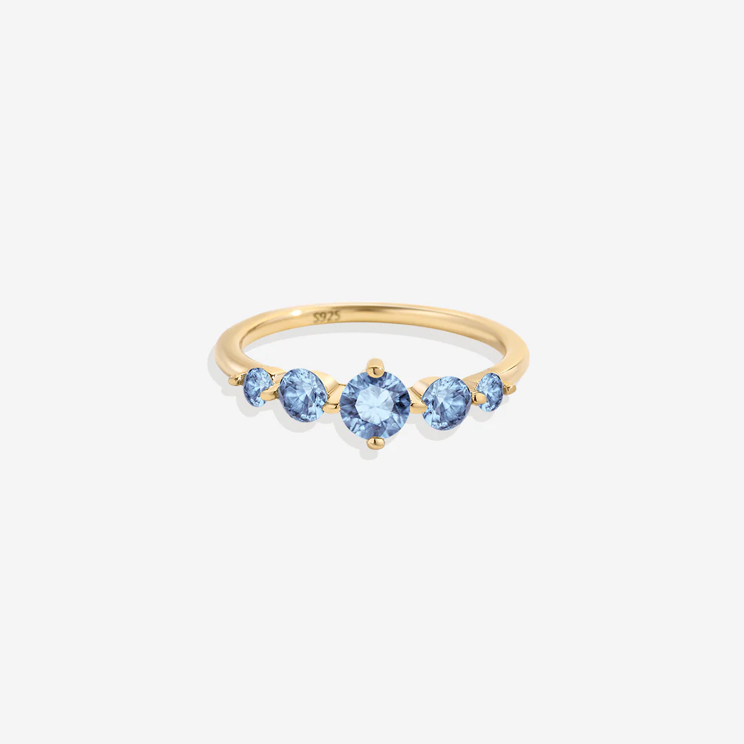 Five Stone Statement Birthstone Ring